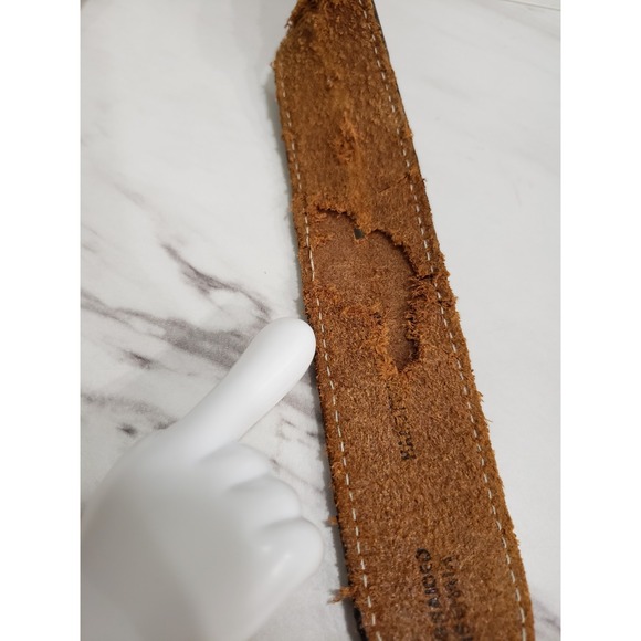 Braided Horse Hair Belt With Engraving On Leather‎ 40 Acorns Vintage Browns - Picture 6 of 8